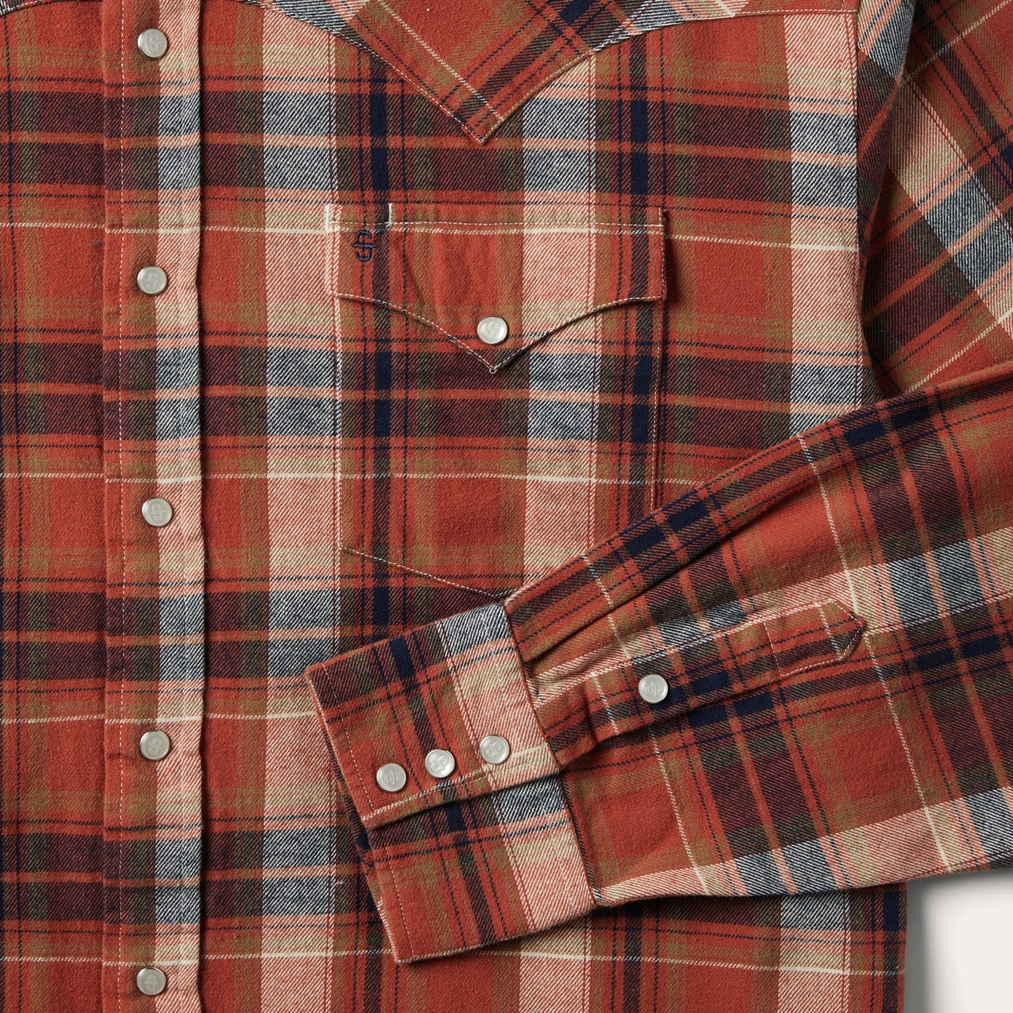 Brushed Twill Plaid Shirt | Stetson Orange