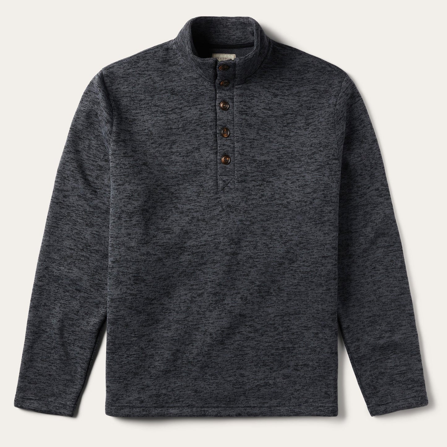 Grey Bonded Knit Sweater | Stetson Grey