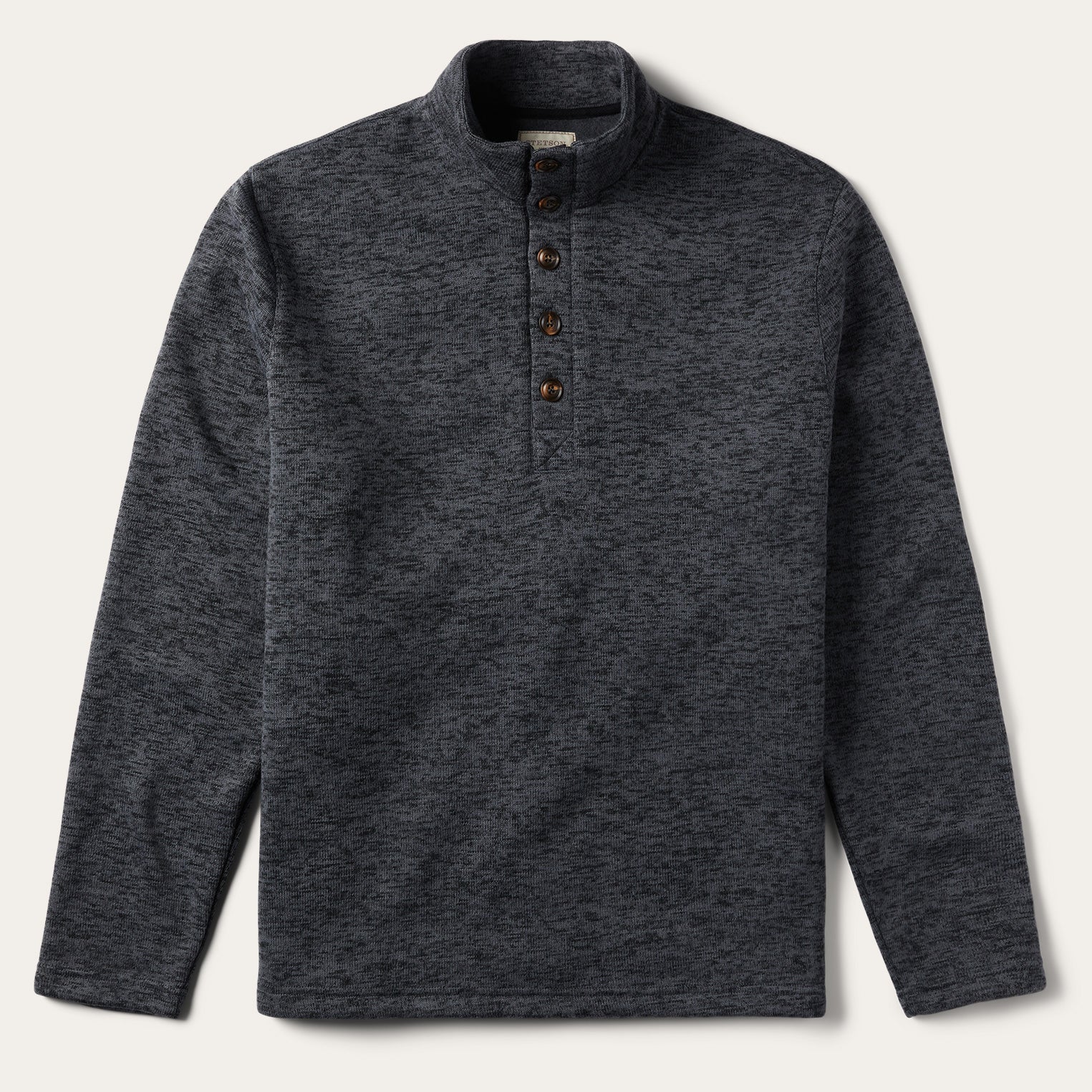 Grey Bonded Knit Sweater | Stetson Grey