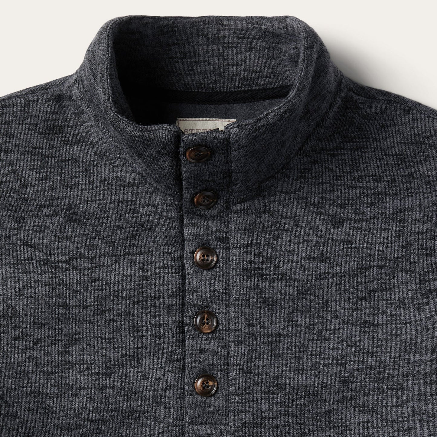 Grey Bonded Knit Sweater | Stetson Grey