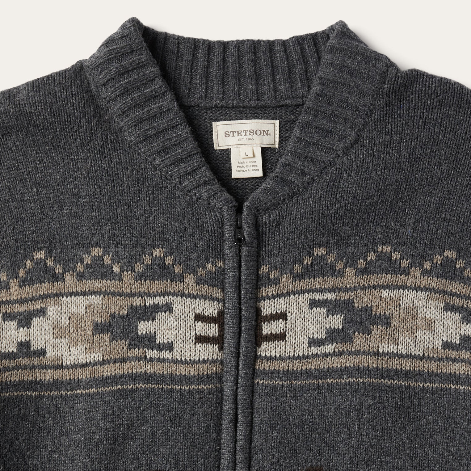 Longhorn Cardigan | Stetson Grey