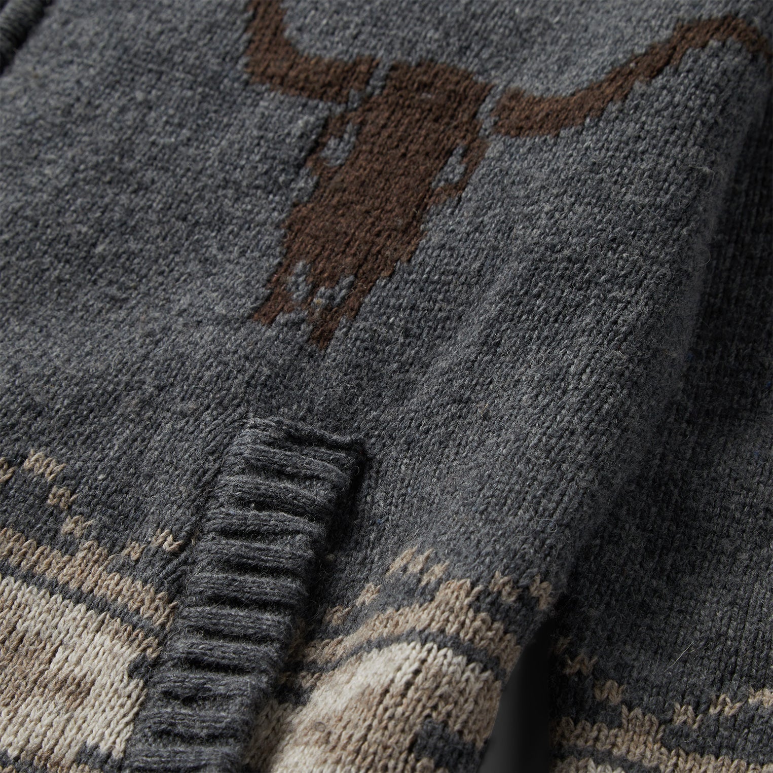 Longhorn Cardigan | Stetson Grey