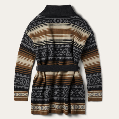 Brown Serape Belted Cardigan | Stetson Brown