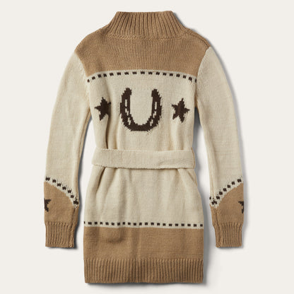Horseshoe & Star Belted Cardigan | Stetson White