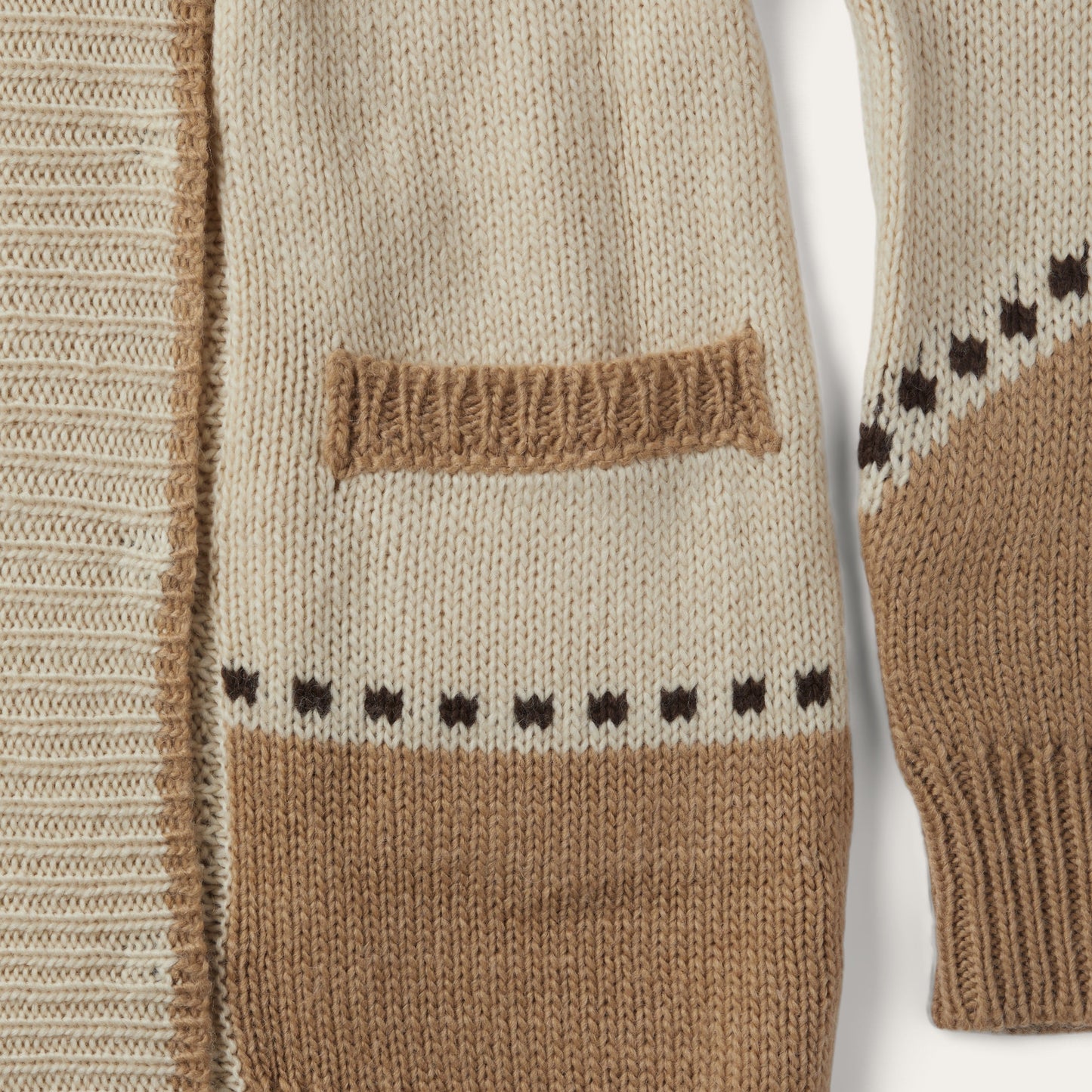 Horseshoe & Star Belted Cardigan | Stetson White