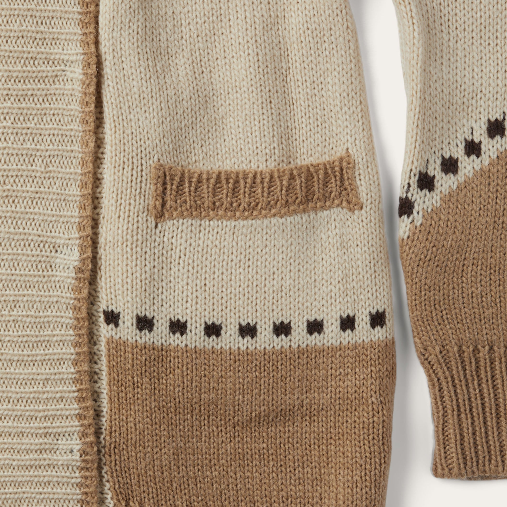 Horseshoe & Star Belted Cardigan | Stetson White