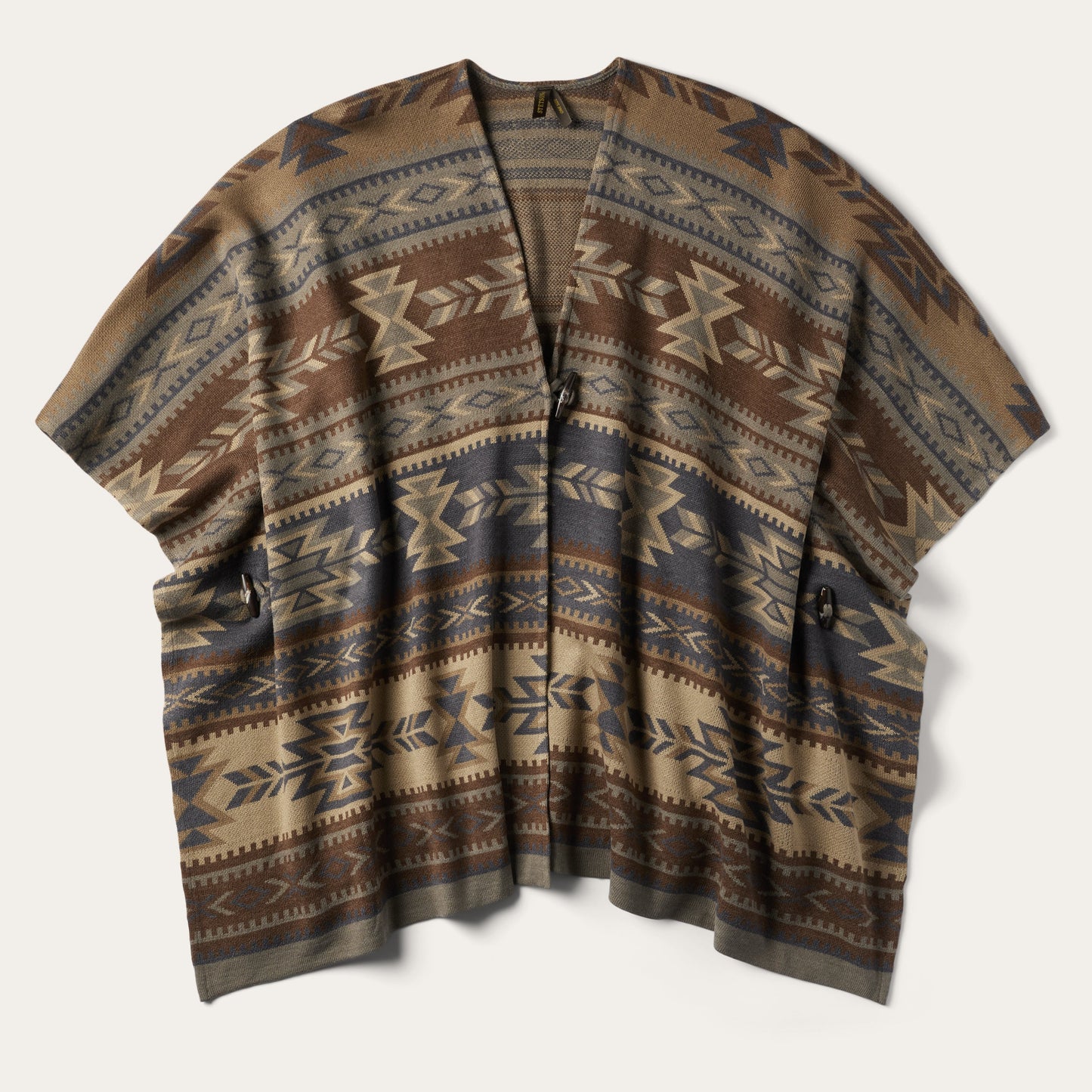 Aztec Print Sweater Poncho | Stetson Multi