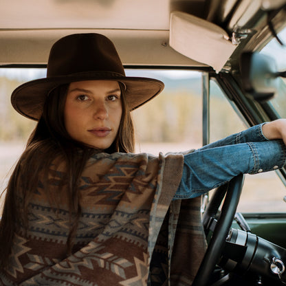 Aztec Print Sweater Poncho | Stetson Multi