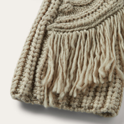 Cream Fringed Cardigan | Stetson Tan
