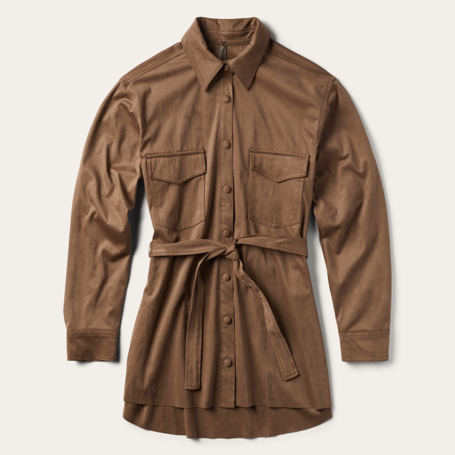 Khaki Suede Western Shirt | Stetson Tan