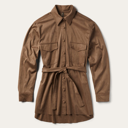 Khaki Suede Western Shirt | Stetson Tan
