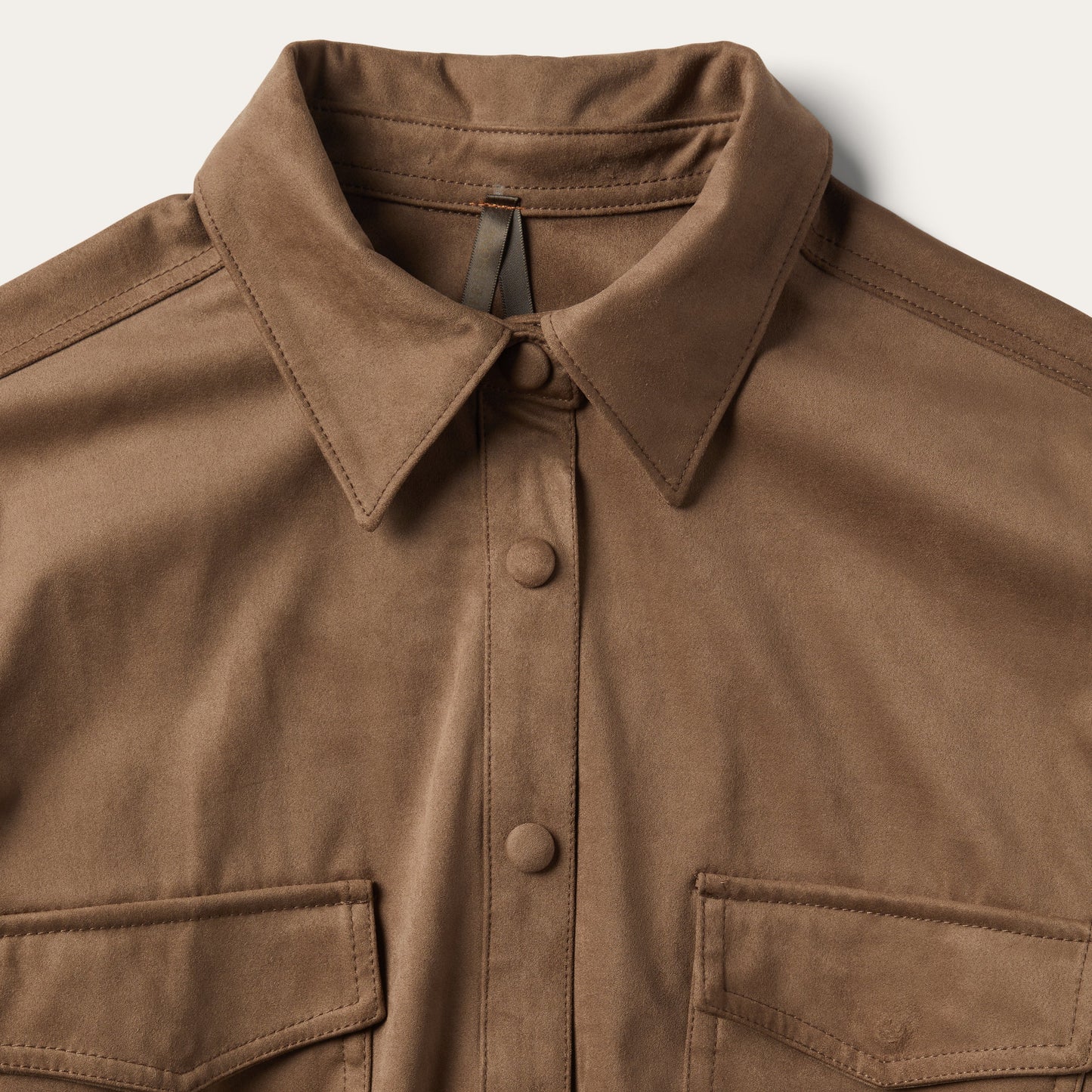 Khaki Suede Western Shirt | Stetson Tan