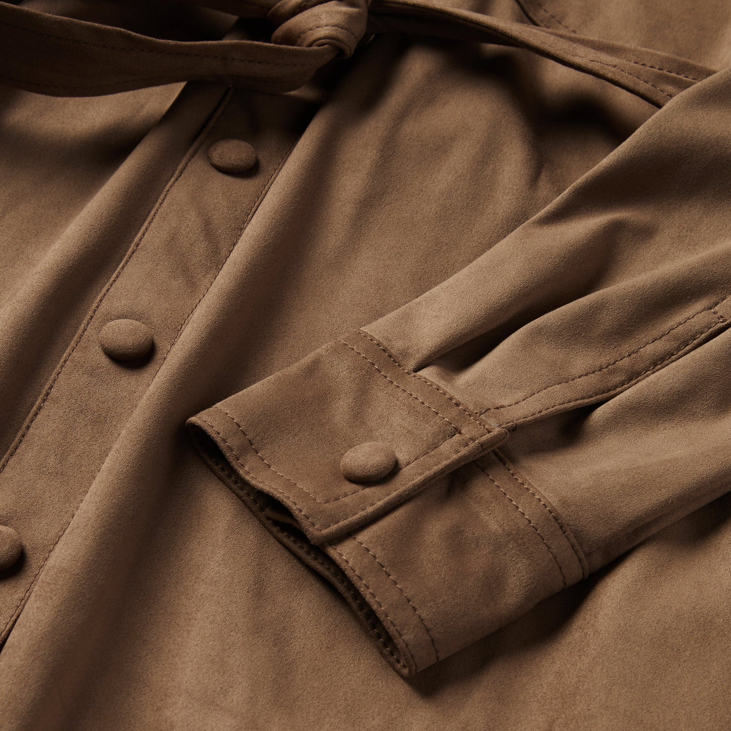 Khaki Suede Western Shirt | Stetson Tan