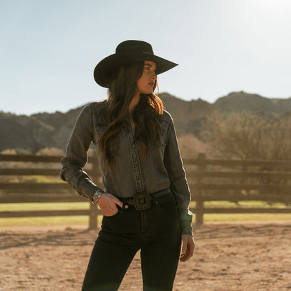 Boyfriend Fit Denim Shirt | Stetson Washed Black