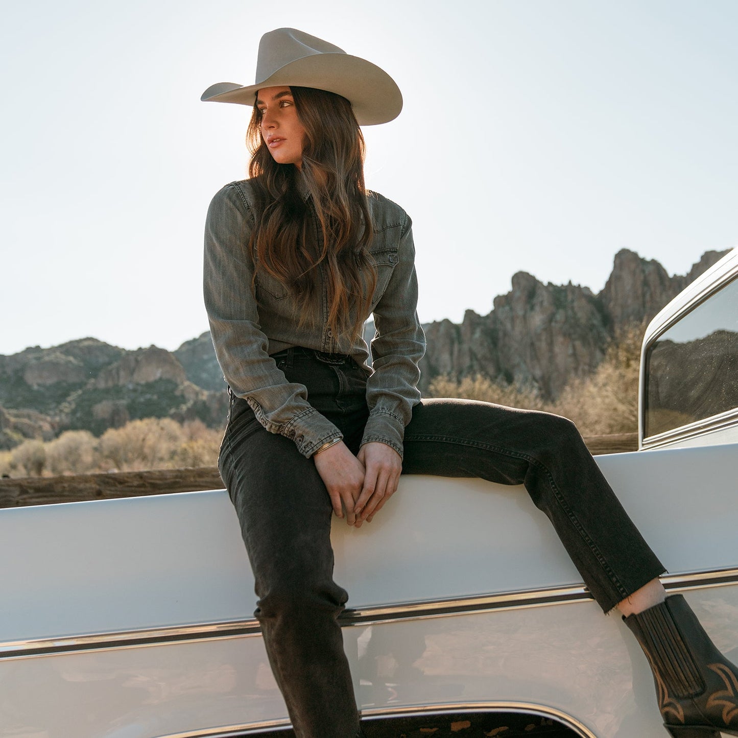 Boyfriend Fit Denim Shirt | Stetson Washed Black