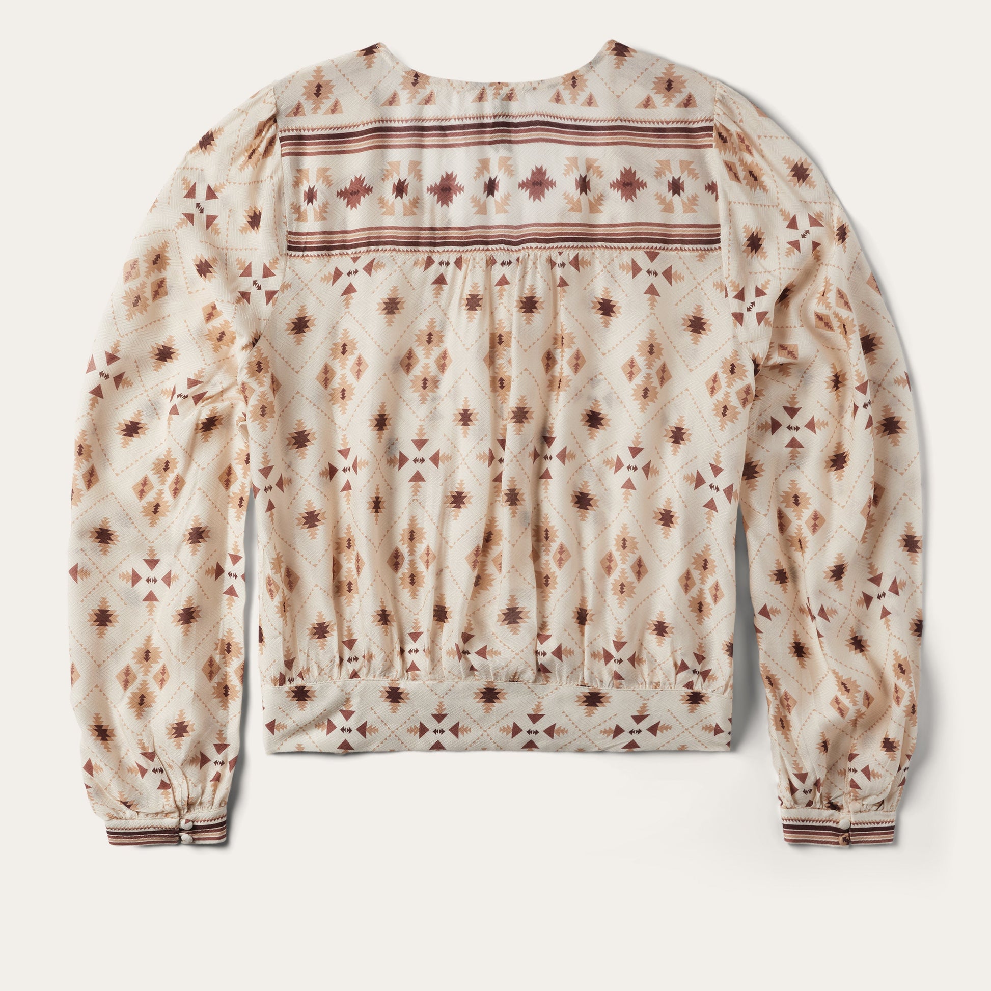 Gaucho Print Herringbone Blouse | Stetson White