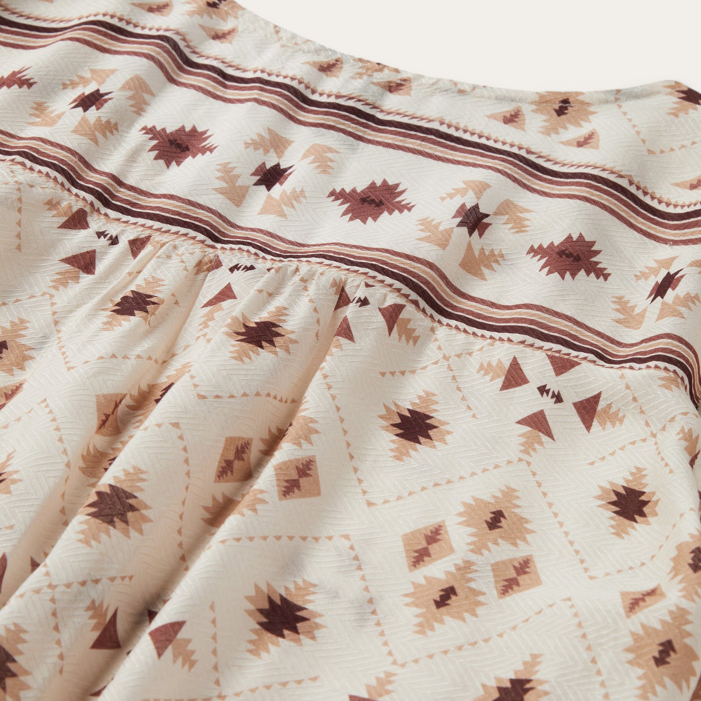 Gaucho Print Herringbone Blouse | Stetson White