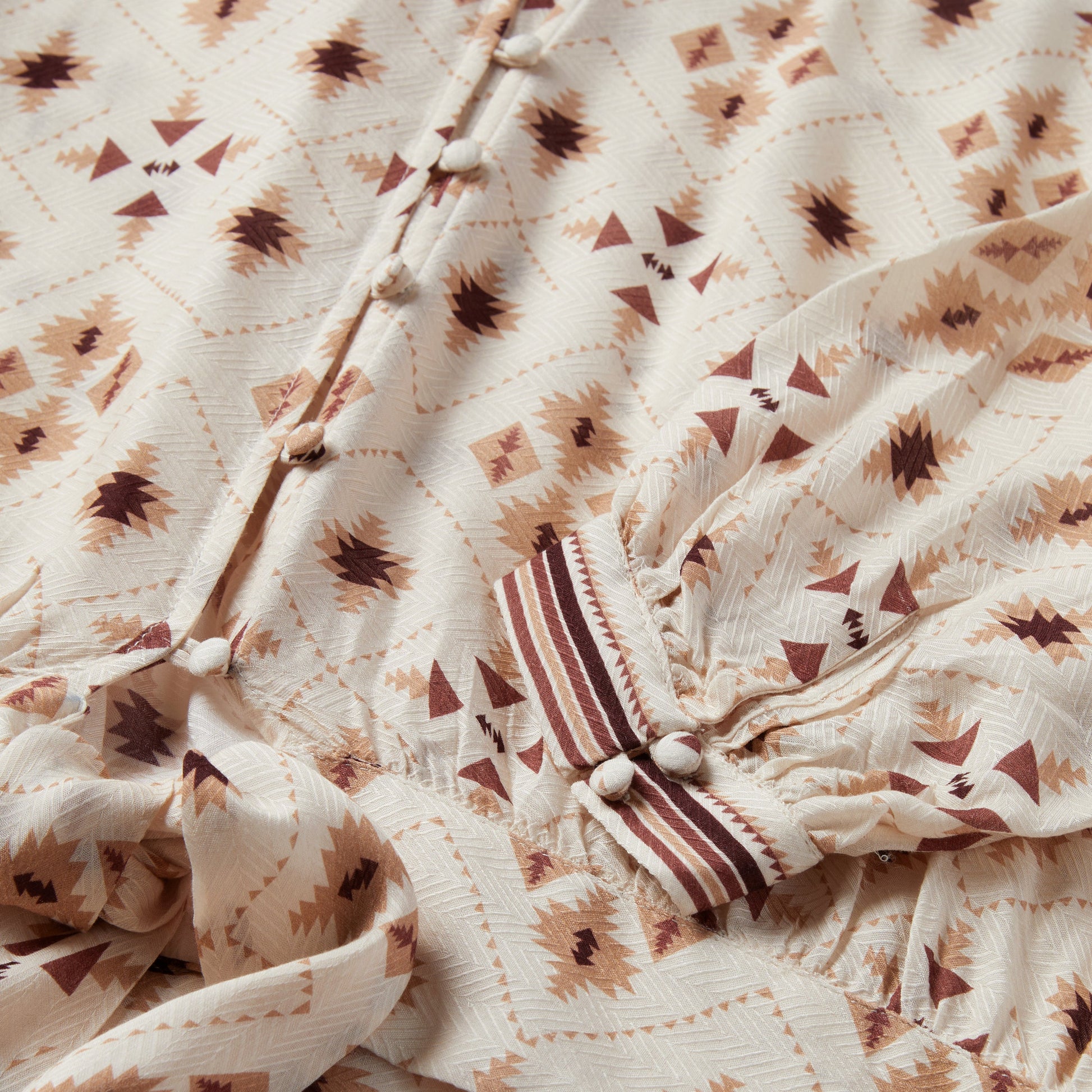 Gaucho Print Herringbone Blouse | Stetson White