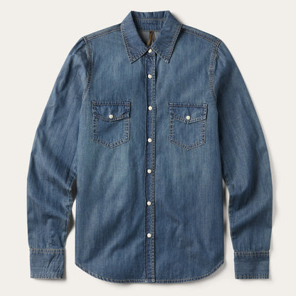 Boyfriend Fit Denim Shirt | Stetson Blue