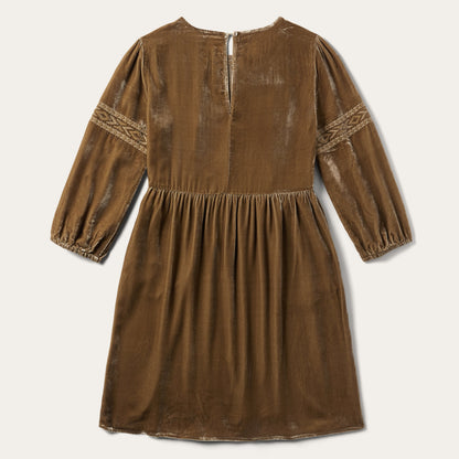 Khaki Velvet Babydoll Dress | Stetson Copper