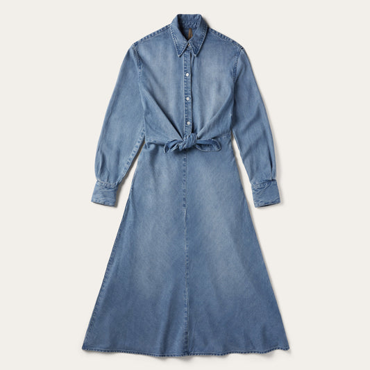 Denim Tie-Front Dress | Stetson Blue