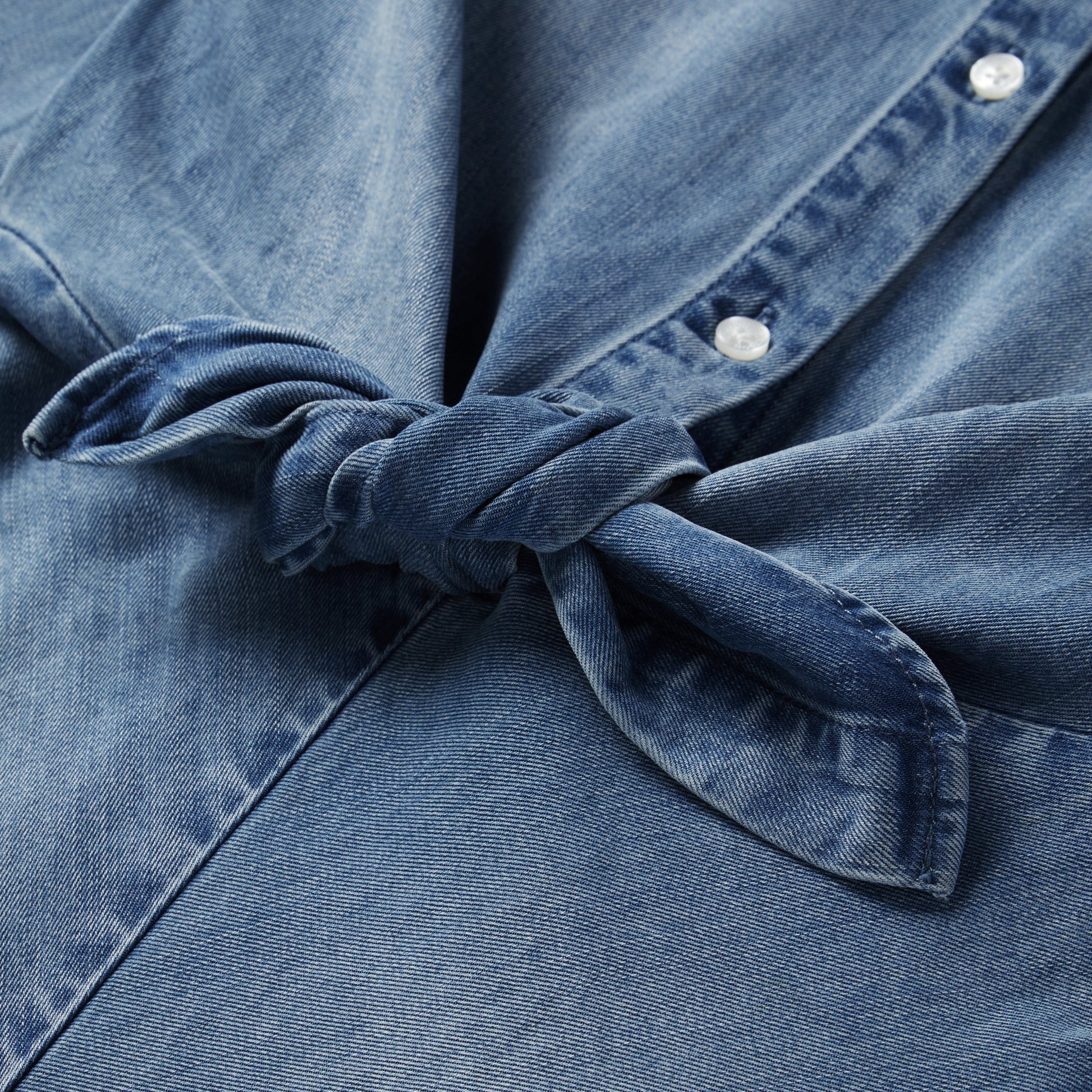 Denim Tie-Front Dress | Stetson Blue