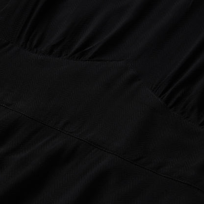 Black Herringbone Twill Midi Dress | Stetson Black