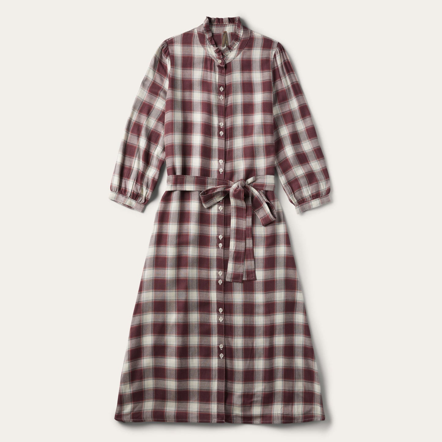 Gaucho Plaid Prairie Shirt Dress | Stetson Wine