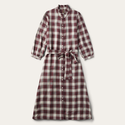 Gaucho Plaid Prairie Shirt Dress | Stetson Wine
