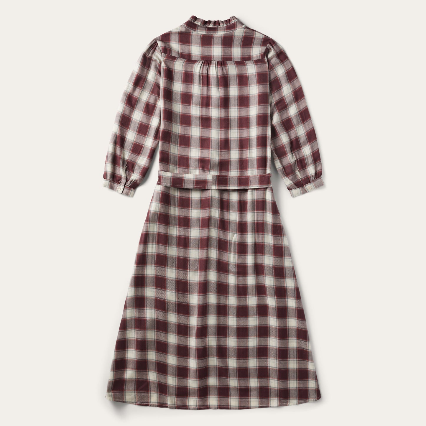 Gaucho Plaid Prairie Shirt Dress | Stetson Wine