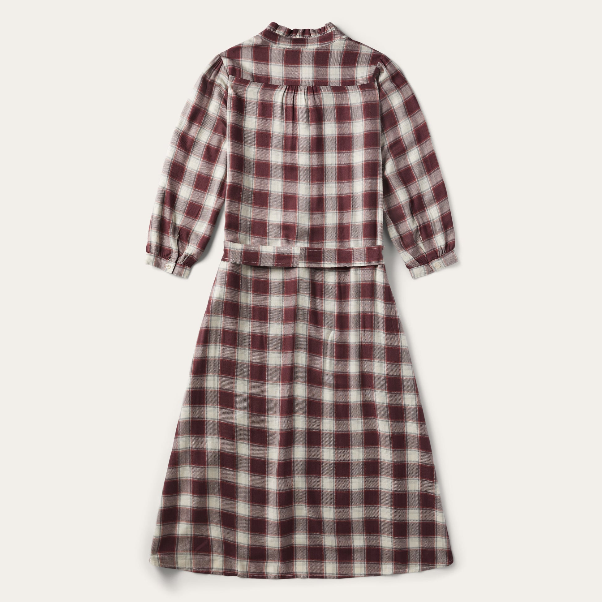Gaucho Plaid Prairie Shirt Dress | Stetson Wine