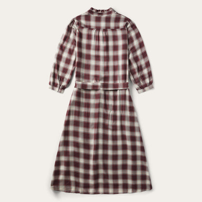 Gaucho Plaid Prairie Shirt Dress | Stetson Wine