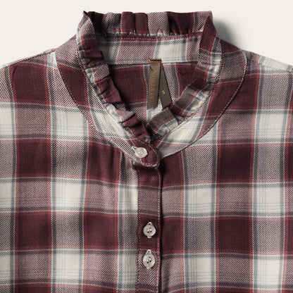 Gaucho Plaid Prairie Shirt Dress | Stetson Wine
