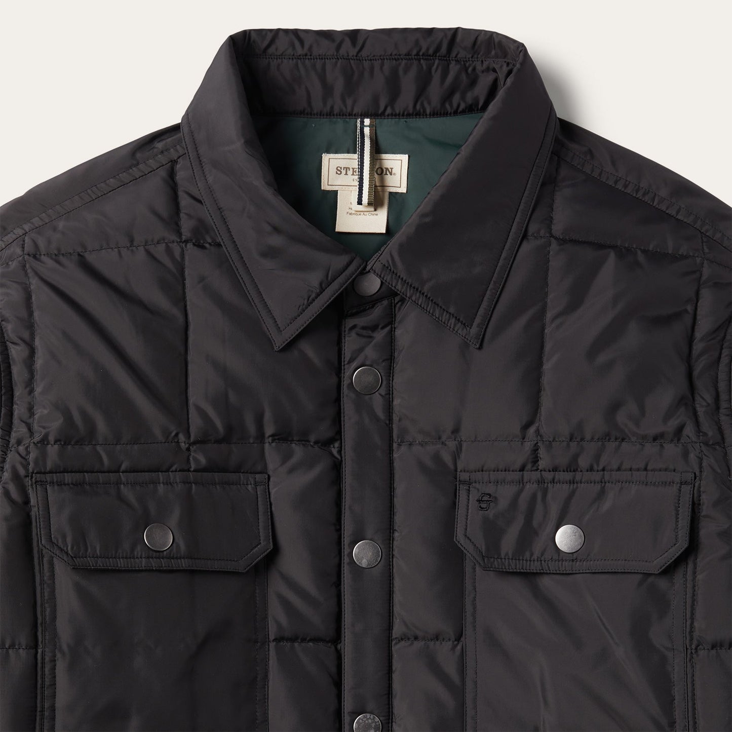 Crushable Black Parachute Jacket | Stetson Black