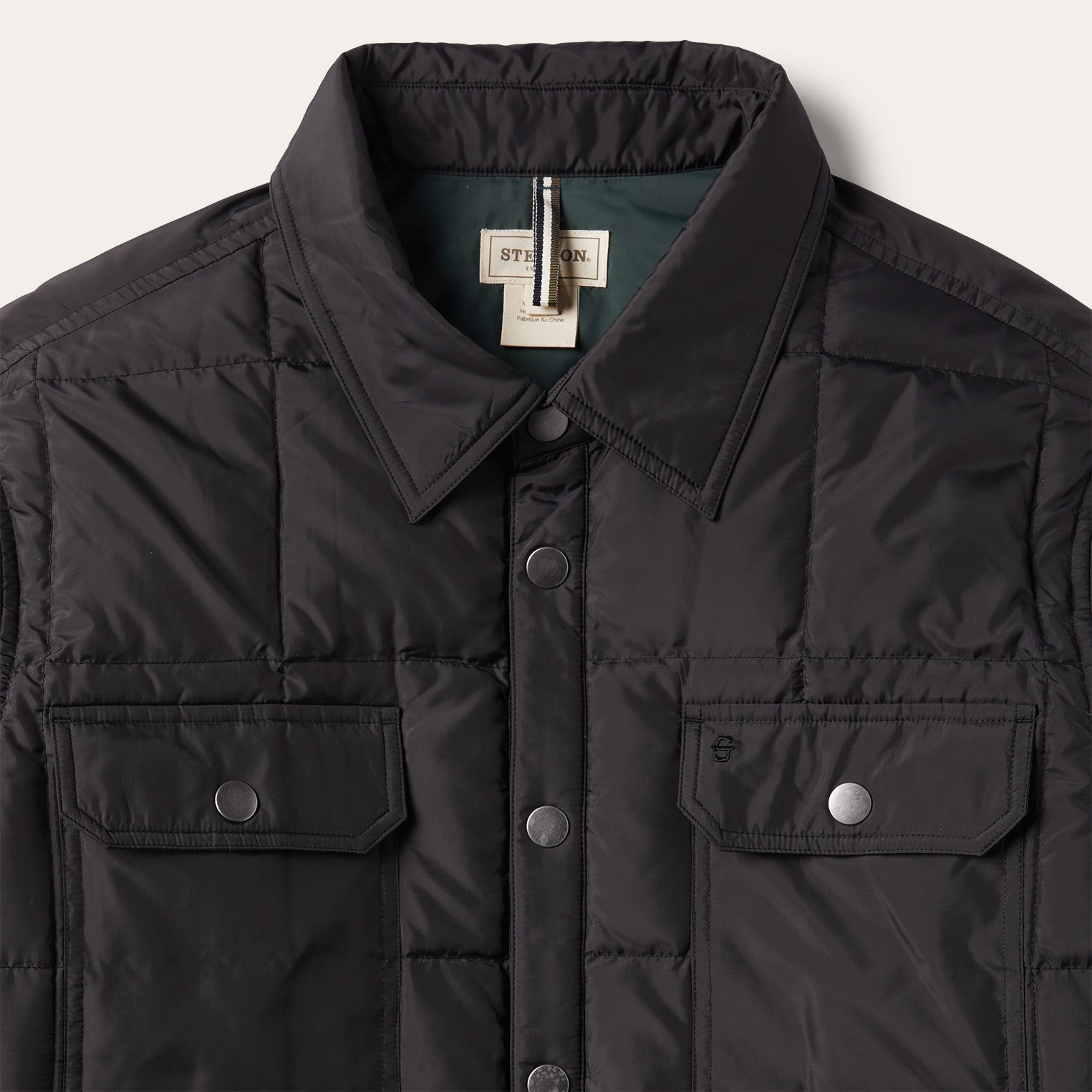 Crushable Black Parachute Jacket | Stetson Black
