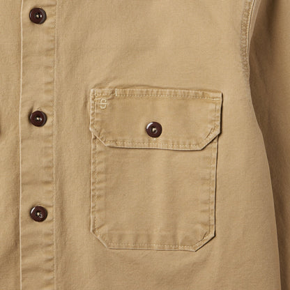 Camel Stretch Canvas Shirt Jacket | Stetson Brown