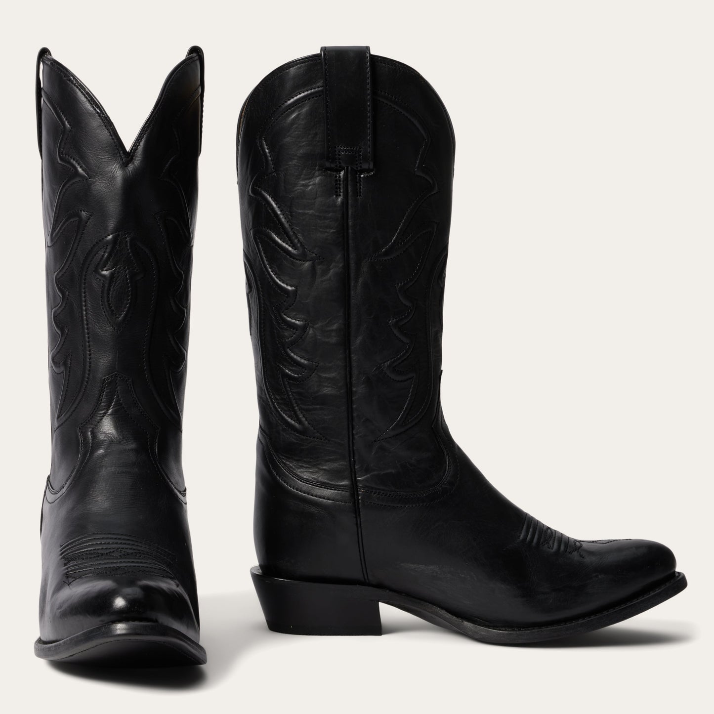 Ames Corded & Burnished Leather Boot | Stetson Black