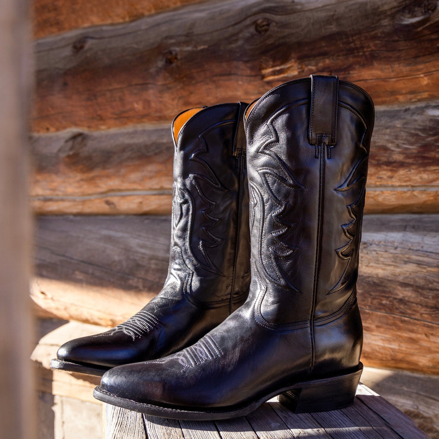 Ames Corded & Burnished Leather Boot | Stetson Black