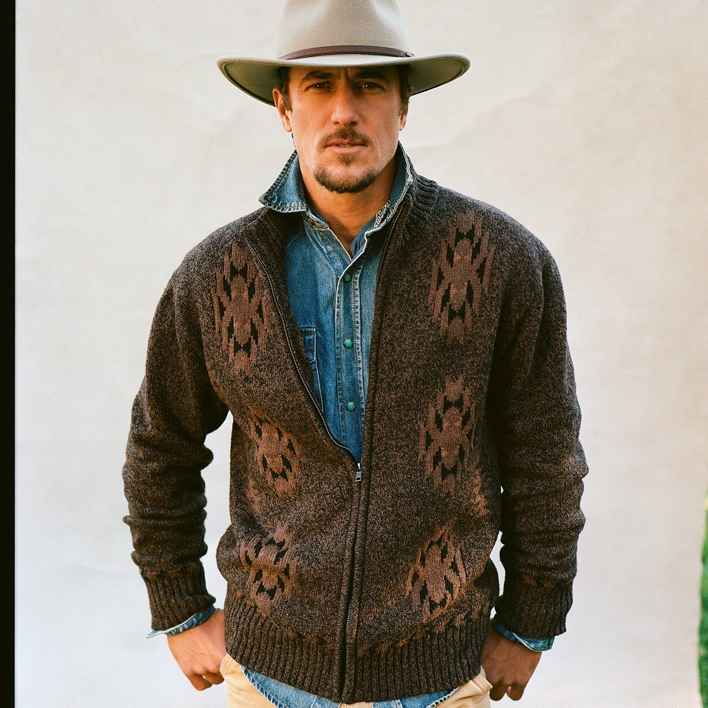 Vertical Aztec Cardigan | Stetson Brown
