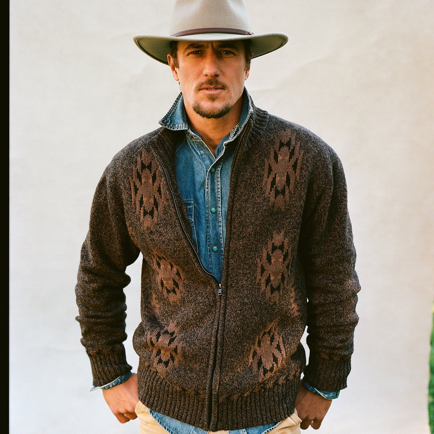 Vertical Aztec Cardigan | Stetson Brown