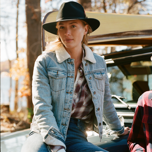 Denim Sherpa Lined Jacket | Stetson Blue