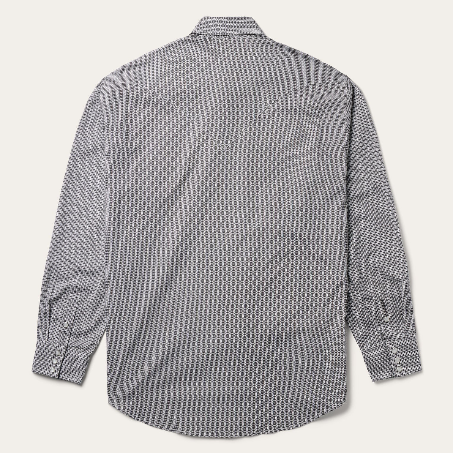 Grey Geo Print Western Shirt | Stetson Grey