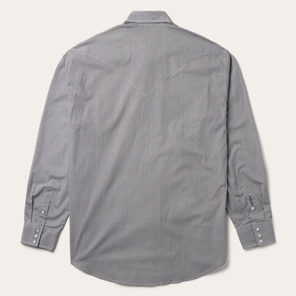 Grey Geo Print Western Shirt | Stetson Grey