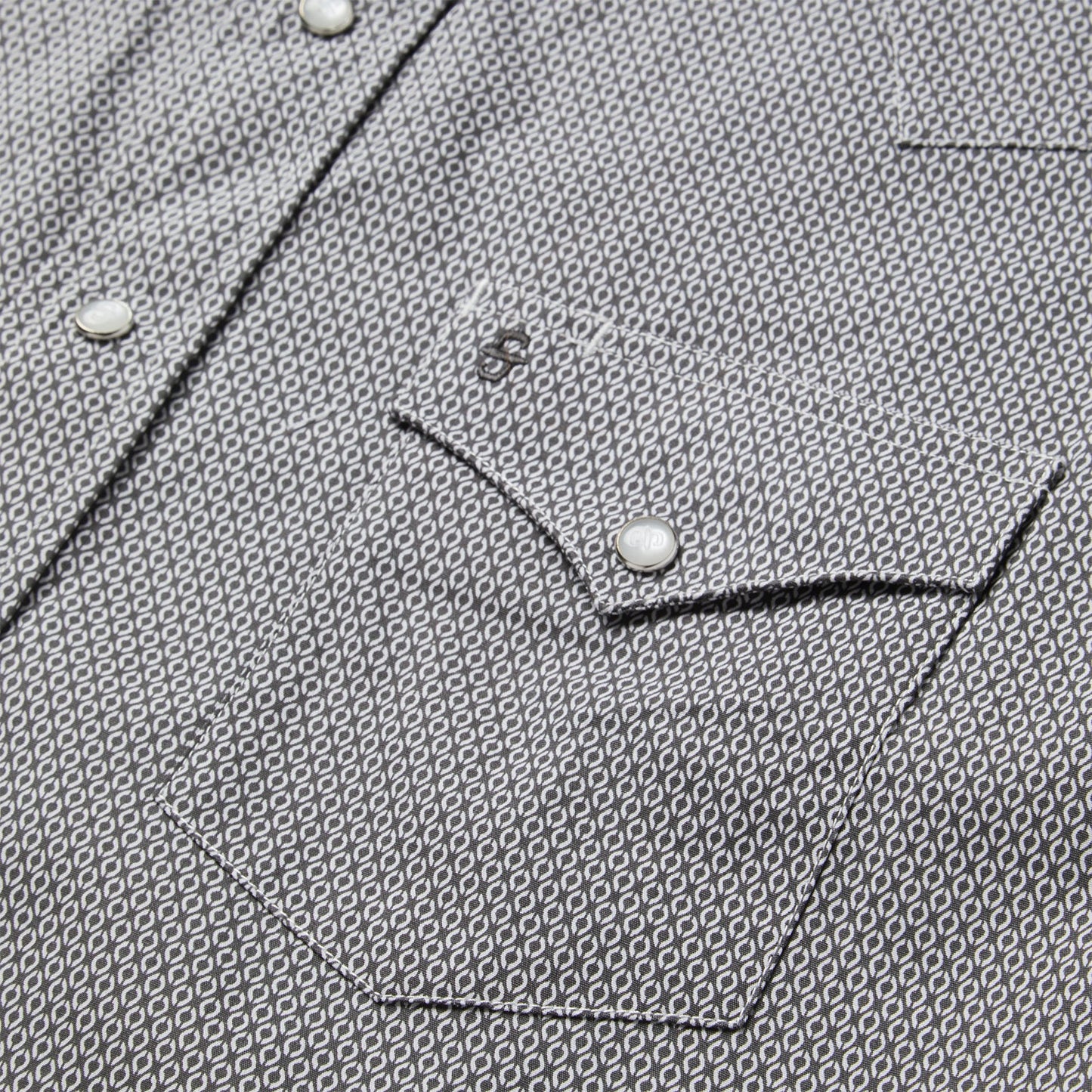 Grey Geo Print Western Shirt | Stetson Grey