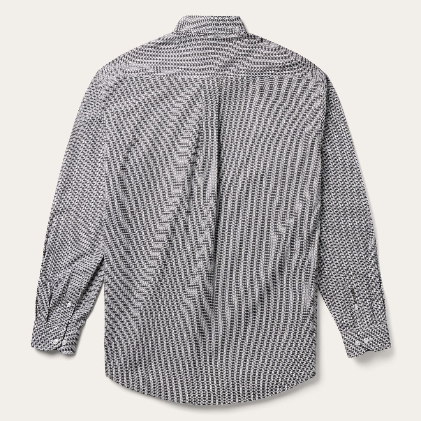 Grey Geo Print Button Front Shirt | Stetson Grey