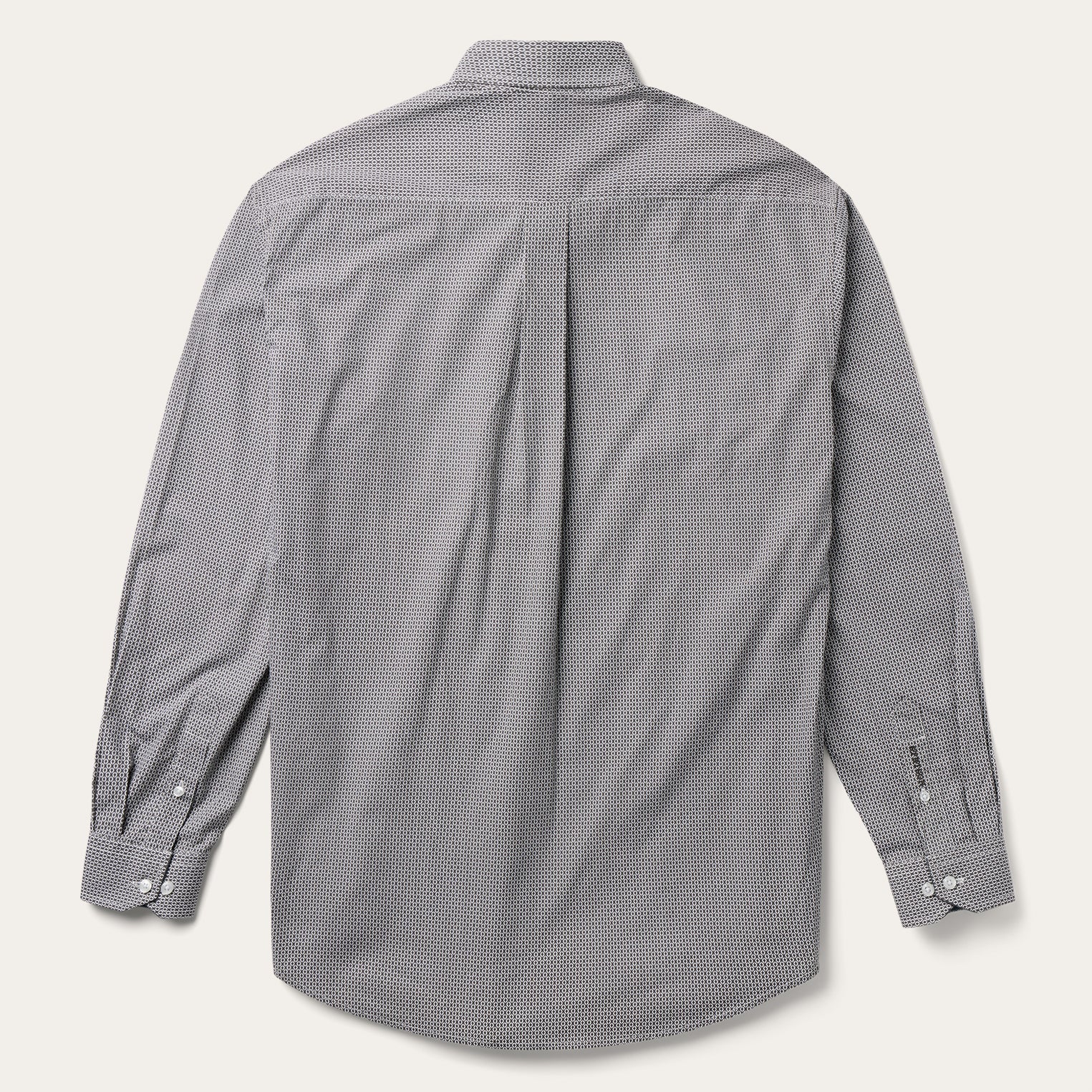 Grey Geo Print Button Front Shirt | Stetson Grey