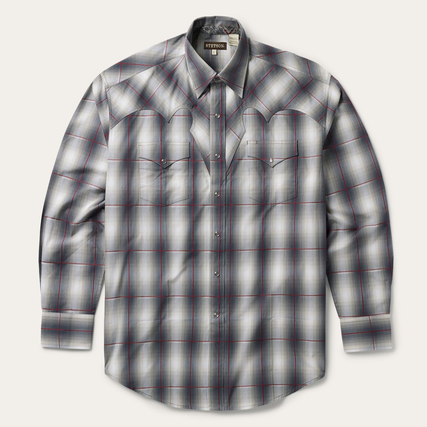 Smoke Ombre Western Shirt | Stetson Grey