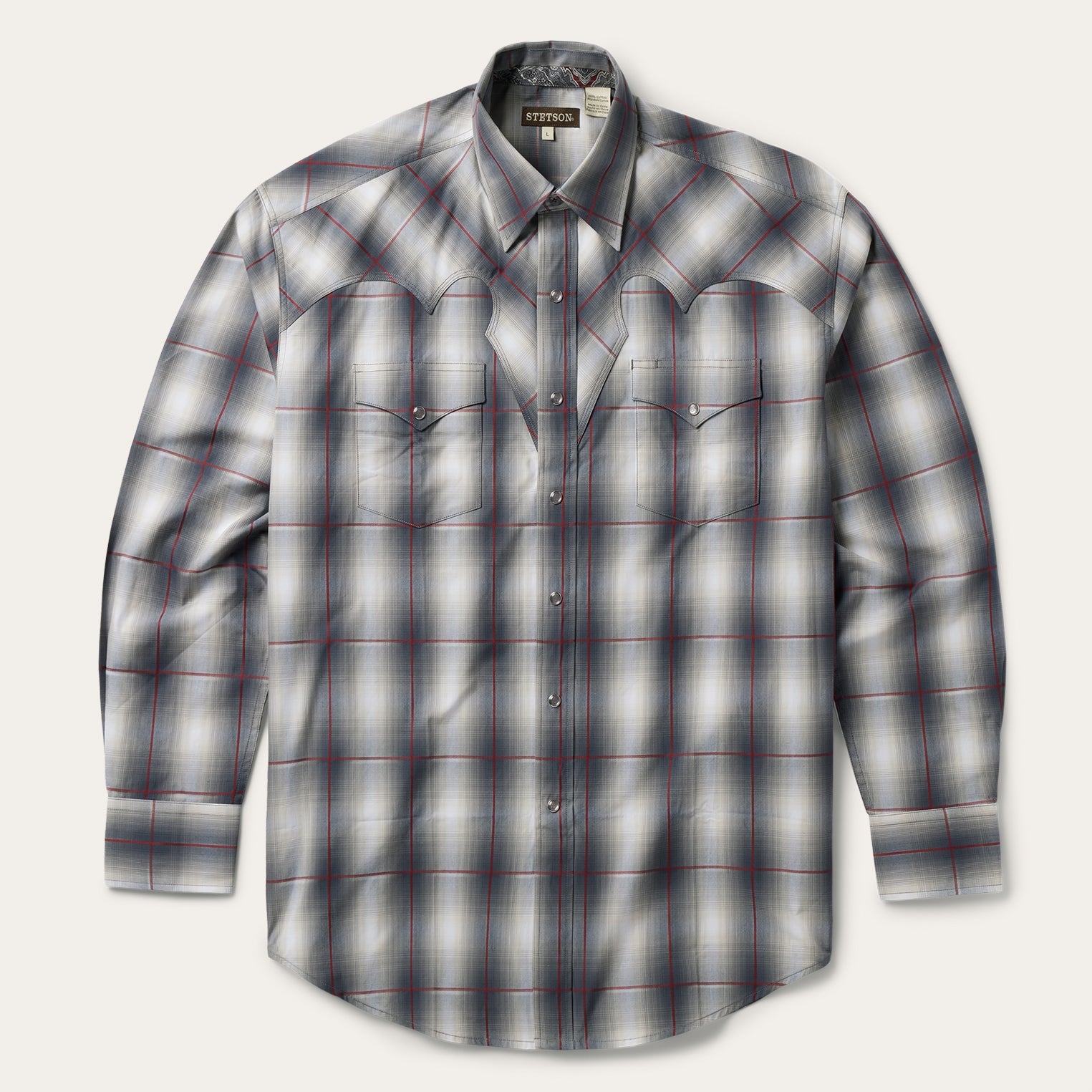 Smoke Ombre Western Shirt | Stetson Grey