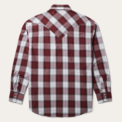 Shadow Plaid Western Shirt | Stetson Wine