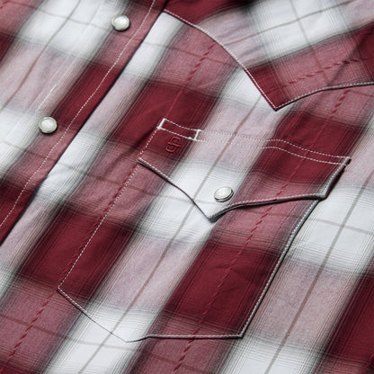 Shadow Plaid Western Shirt | Stetson Wine